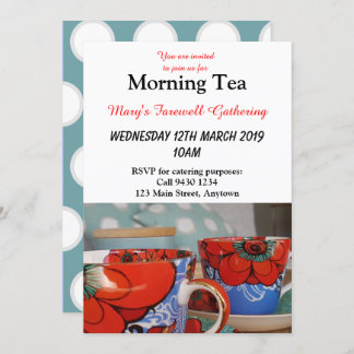 Floral China Cup Morning Afternoon Tea Customize Invitation