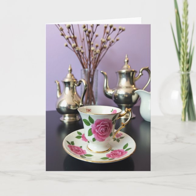 Floral China Mothers Day Card (Front)