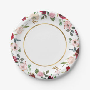 Floral China Paper Plates