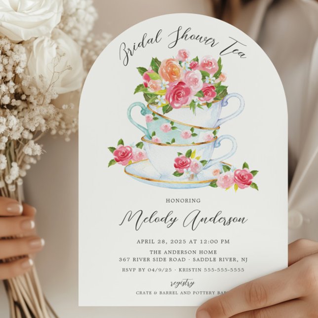 Floral China Tea Cup Bridal Shower Invitation (Creator Uploaded)