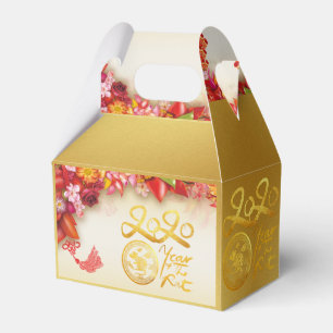 Floral Chinese gold Paper-cut Rat 2020 GFB Favor Boxes