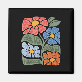 Floral Chinga La Migra Anti Ice Vintage Abolish Ic Magnet