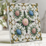 Floral Chinoiserie Pink and Blue Chrysanthemum Ceramic Tile<br><div class="desc">This exquisite tile showcases a traditional chinoiserie-inspired design featuring vibrant pink and blue chrysanthemums surrounded by lush green foliage and ornate yellow flourishes. The delicate detailing and symmetrical layout create an elegant and timeless aesthetic. Perfect for adding a touch of sophistication to kitchen backsplashes, bathroom walls, or accent pieces, this...</div>