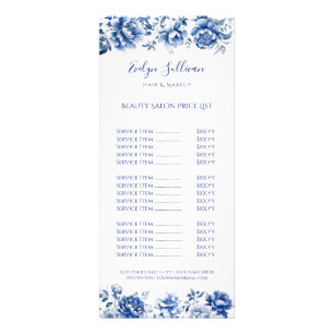 Floral chinoiserie price list rack card