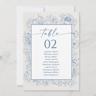 Floral Chinoiserie Table Seating Chart Cards