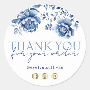 Floral chinoiserie thank you Sticker