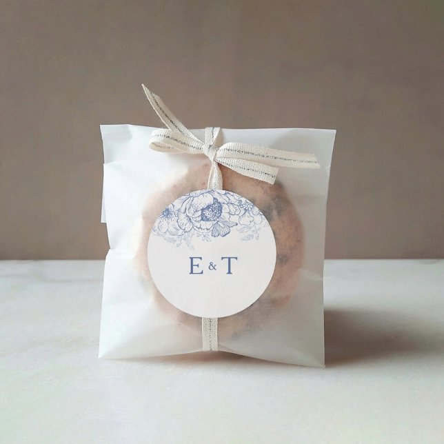 Floral Chinoiserie Wedding Classic Round Sticker (Creator Uploaded)