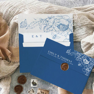 Floral Chinoiserie Wedding Envelope