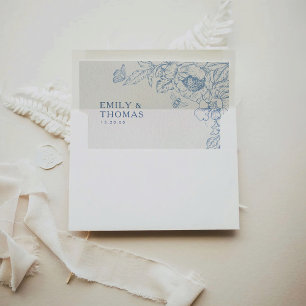 Floral Chinoiserie Wedding Envelope Liner