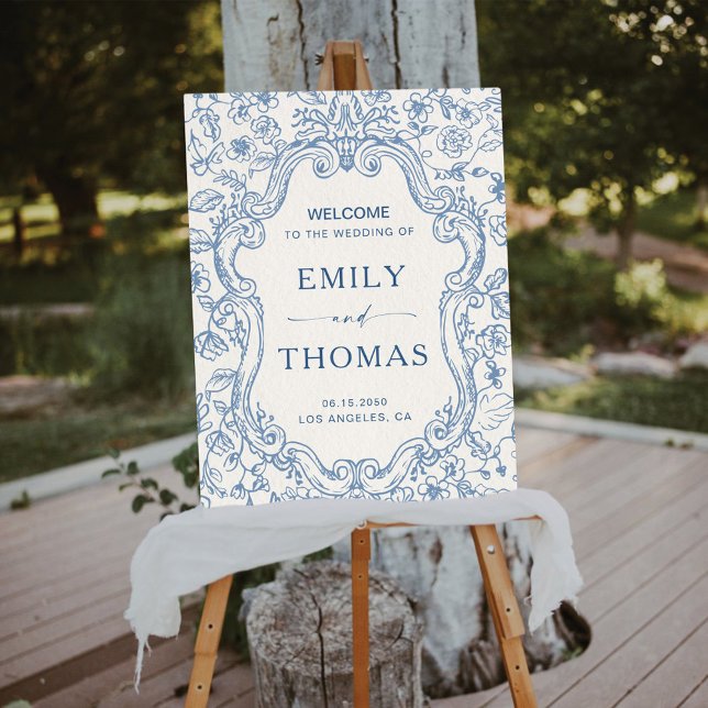 Floral Chinoiserie Wedding Foam Board (Creator Uploaded)