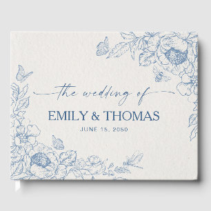 Floral Chinoiserie Wedding Guest Book