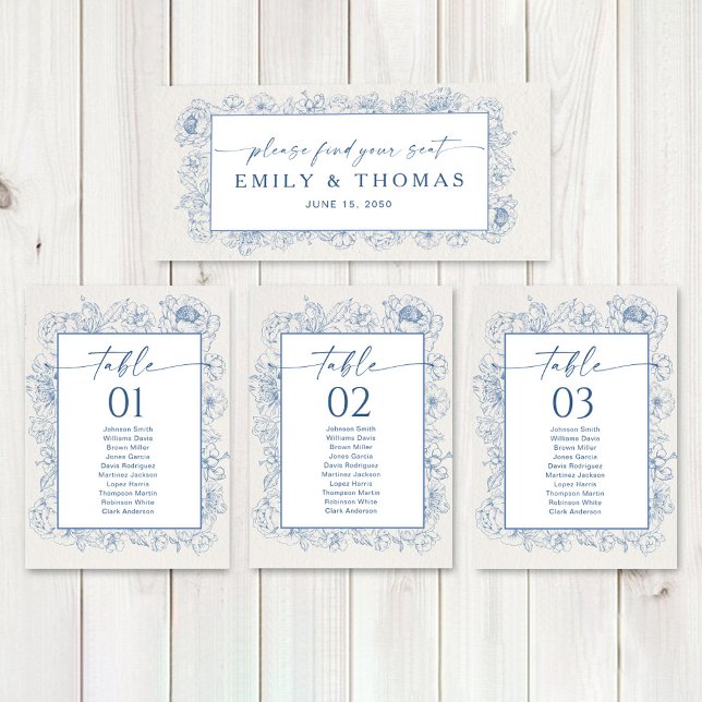 Floral Chinoiserie Wedding Head Table Sign (Creator Uploaded)