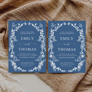 Floral Chinoiserie Wedding Invitation
