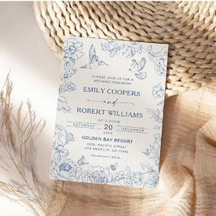Floral Chinoiserie Wedding Invitation