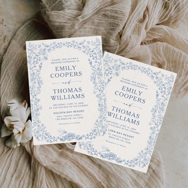  Floral Chinoiserie Wedding Invitation (Creator Uploaded)