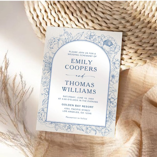 Floral Chinoiserie Wedding Invitation (Creator Uploaded)