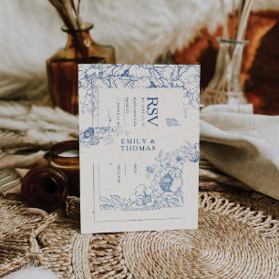 Floral Chinoiserie Wedding Invitation Belly Band