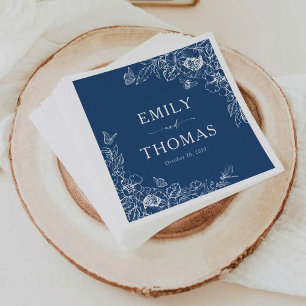 Floral Chinoiserie Wedding Paper Napkin