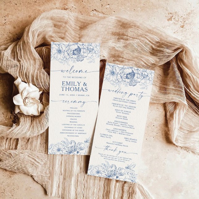 Floral Chinoiserie Wedding Program (Creator Uploaded)