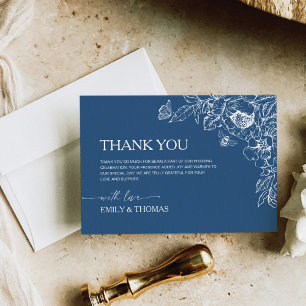 Floral Chinoiserie Wedding Thank You Card