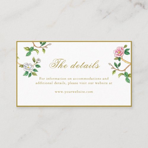 Floral Chinoisorie QR code wedding details