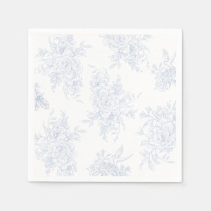 Floral Chintz Chinoiserie Blue Toile Wedding Napkins