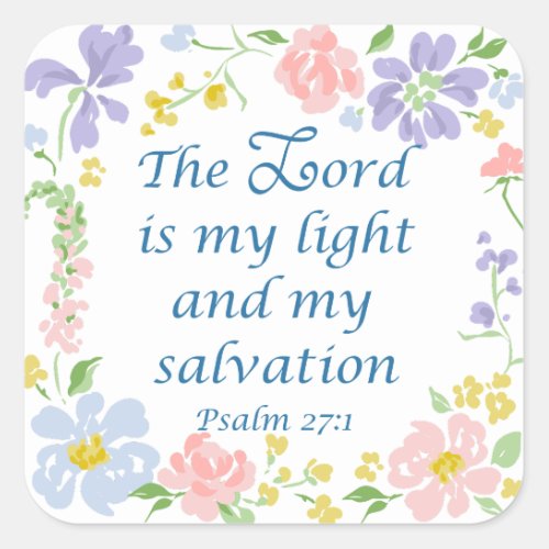Floral Christian bible verse stickers sheet of 20 Square Sticker