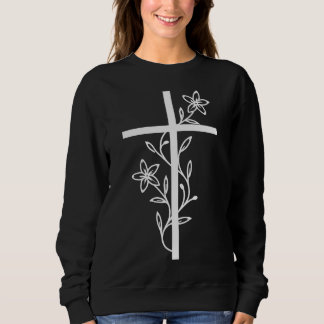 Floral Christian Cross Sweatshirt