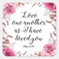 Floral Christian Love One Another Bible Scripture