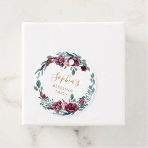 Floral Christian Mother and Baby Blessing Party Favor Tags