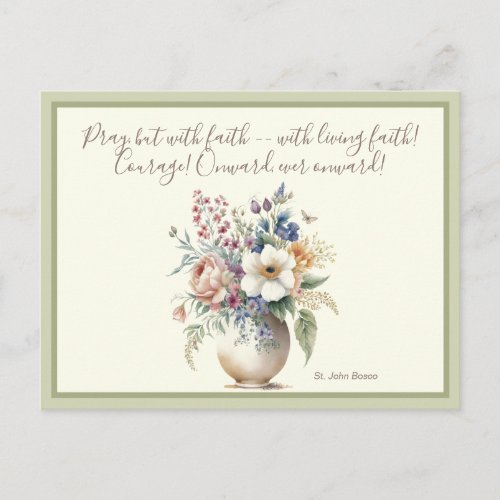 Floral Christian  Prayer Scripture Verse Postcard