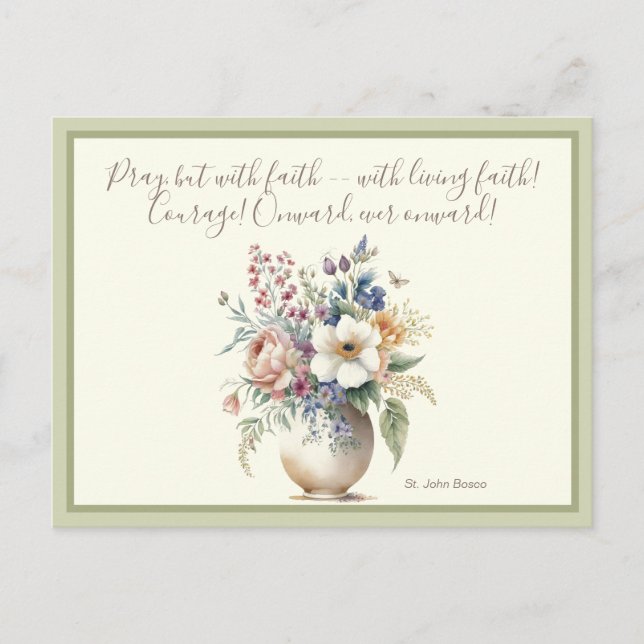 Floral Christian  Prayer Scripture Verse Postcard (Front)