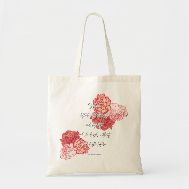 Floral Christian Tote Bag (Front)