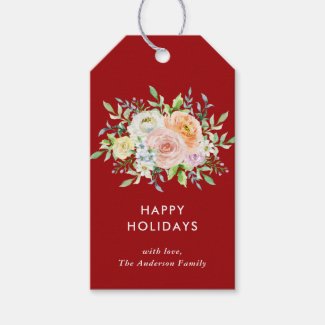 Floral Christmas Bouquet Gift Tags
