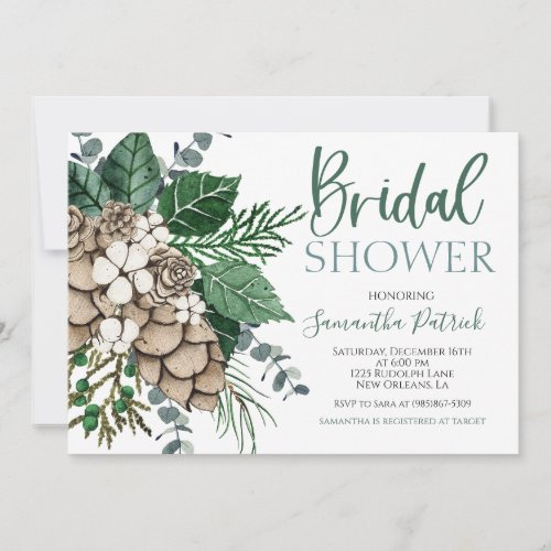 Floral Christmas Bridal Shower Invitation