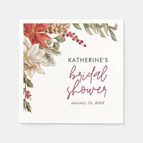 Floral Christmas Bridal Shower  Napkins