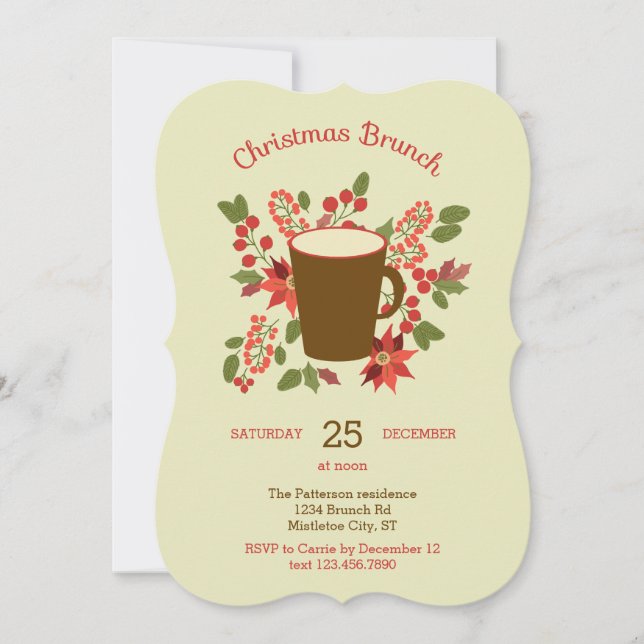 Floral Christmas Brunch Invitation (Front)