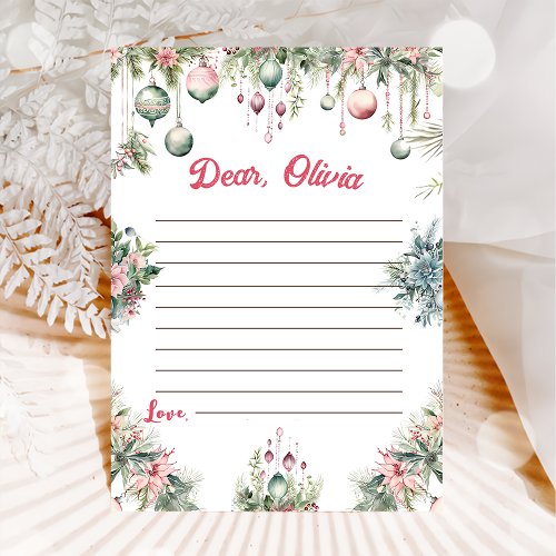 Floral Christmas Capsule Note Message Card