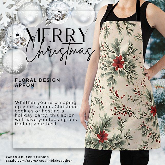 Floral Christmas Design Apron (Creator Uploaded)