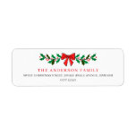 Floral Christmas Elegant Simple Return Address Label