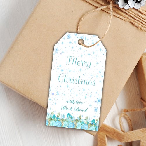 Floral Christmas Favor Tags