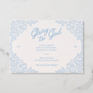 Floral  Christmas Holiday Letterpress Card