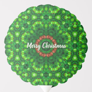 Floral Christmas Kaleidoscope Pattern Balloon
