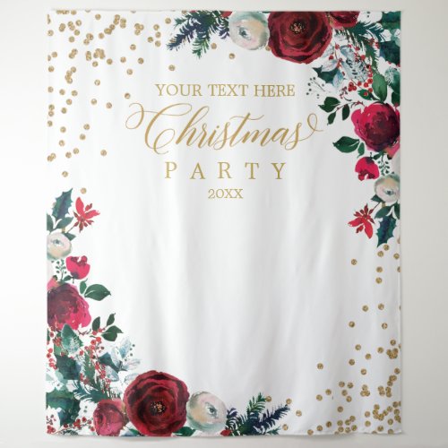  Floral Christmas Party photobooth backdrop