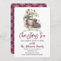 Christmas Tea Red Gnome Party Invitation Zazzle