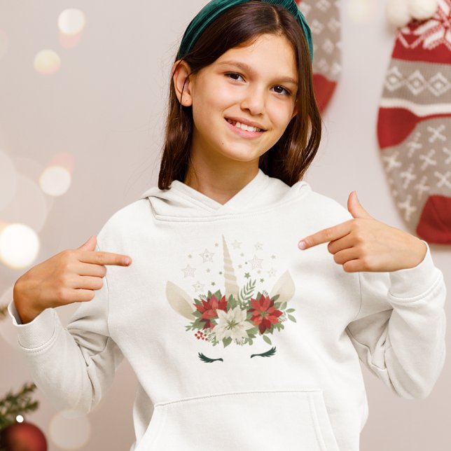 Floral Christmas Unicorn Hoodie (Creator Uploaded)