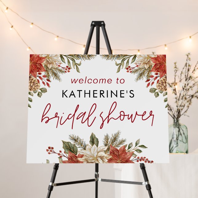 Floral Christmas Winter Bridal Shower Foam Board (In Situ (Stand))