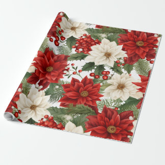 Floral Christmas Wrapping Paper 30Inx30Ft