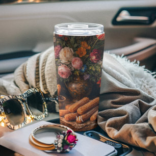 Floral Churros Still Life   Monogram Insulated Tumbler