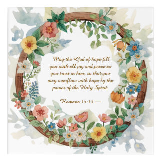 Floral Circle Frame Bible Memory Anchor  Acrylic Print